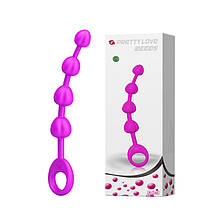 Анальні кульки з рифленого силікону Pretty Love Beeds Purple