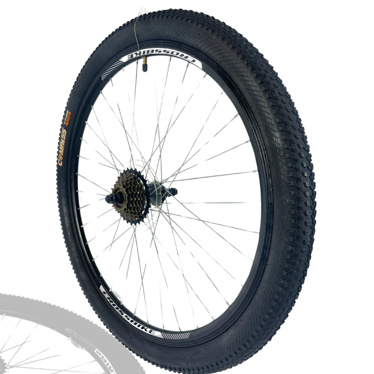 Колесо велосипеда в зборі заднє 20 TITAN СROSS втулка сталь КОМПЛЕКТ тріщатка-SHIMANO MF-TZ500-7 під Vbrake