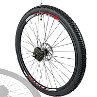Колесо велосипеда в зборі заднє 20 TITAN СROSS втулка сталь КОМПЛЕКТ тріщатка-SHIMANO MF-TZ500-7 з Ротором