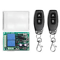 433МГц 2-х канальний бездротовий вимикач на 220В + Два пульта