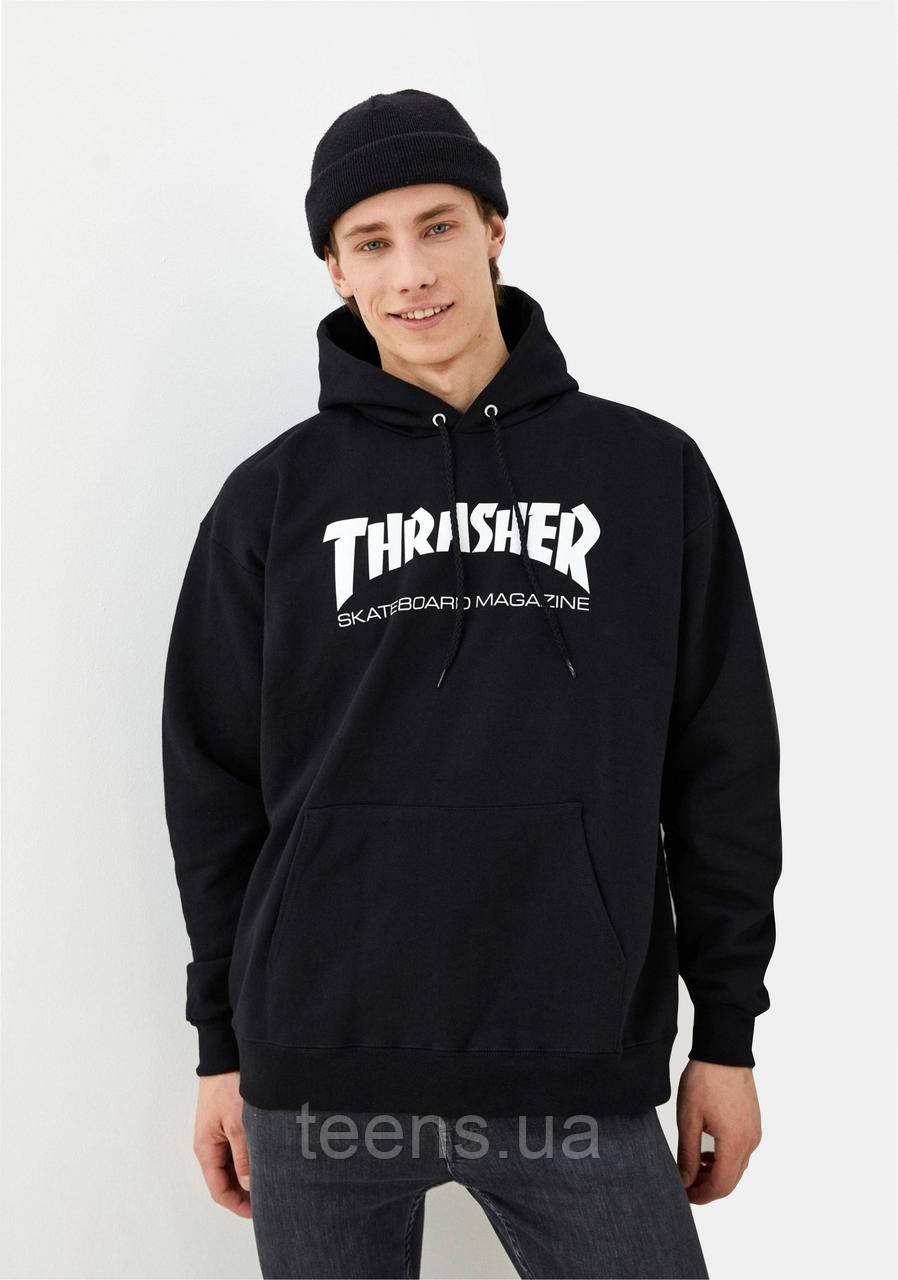 Толстовка Трешер чоловіча | жіноча чорна — худі з капюшоном Thrasher — S(46) M(48) L(50) XL(52) XXL(54) |