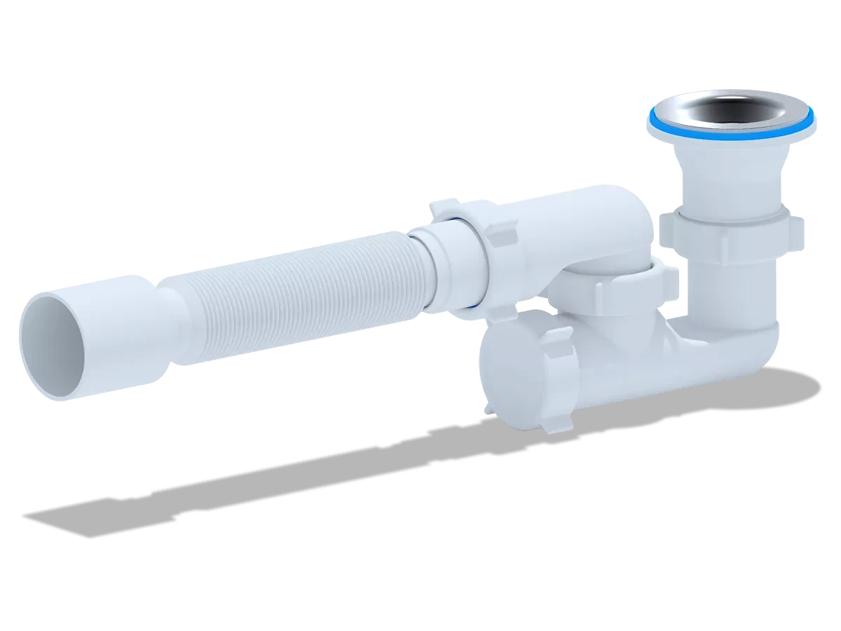 Сифон для душового піддону ANI-plast Е216 регульований 1 1/2" x 40 з гнучкою трубою 375 x 40/50