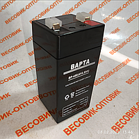 Акумулятор (АКБ) 4v/4.5ah (10.2024р.в.) "Варта" для ваг Центровес Zemic розмір 102х47х47мм