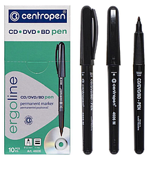 Маркер для CD, centropen, чорний, 1 мм 4606