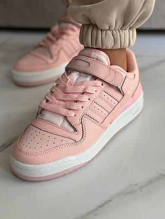 Жіночі кросівки Adidas Forum Low Pink Взуття Адідас Форум Лов рожеві шкіряні демісезон демісезон В'єтнам, фото 1