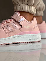 Жіночі кросівки Adidas Forum Low Pink Взуття Адідас Форум Лов рожеві шкіряні демісезон демісезон В'єтнам, фото 3