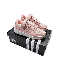 Жіночі кросівки Adidas Forum Low Pink Взуття Адідас Форум Лов рожеві шкіряні демісезон демісезон В'єтнам, фото 4