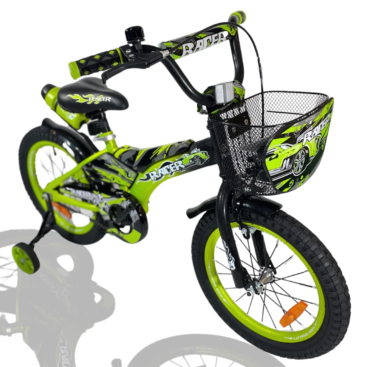Дитячий Велосипед 18" колеса Racer-boy Сталевий 5-6 років зелений
