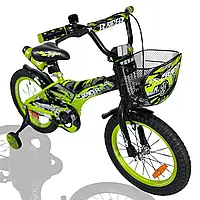 Дитячий Велосипед 18" колеса Racer-boy Сталевий 5-6 років зелений