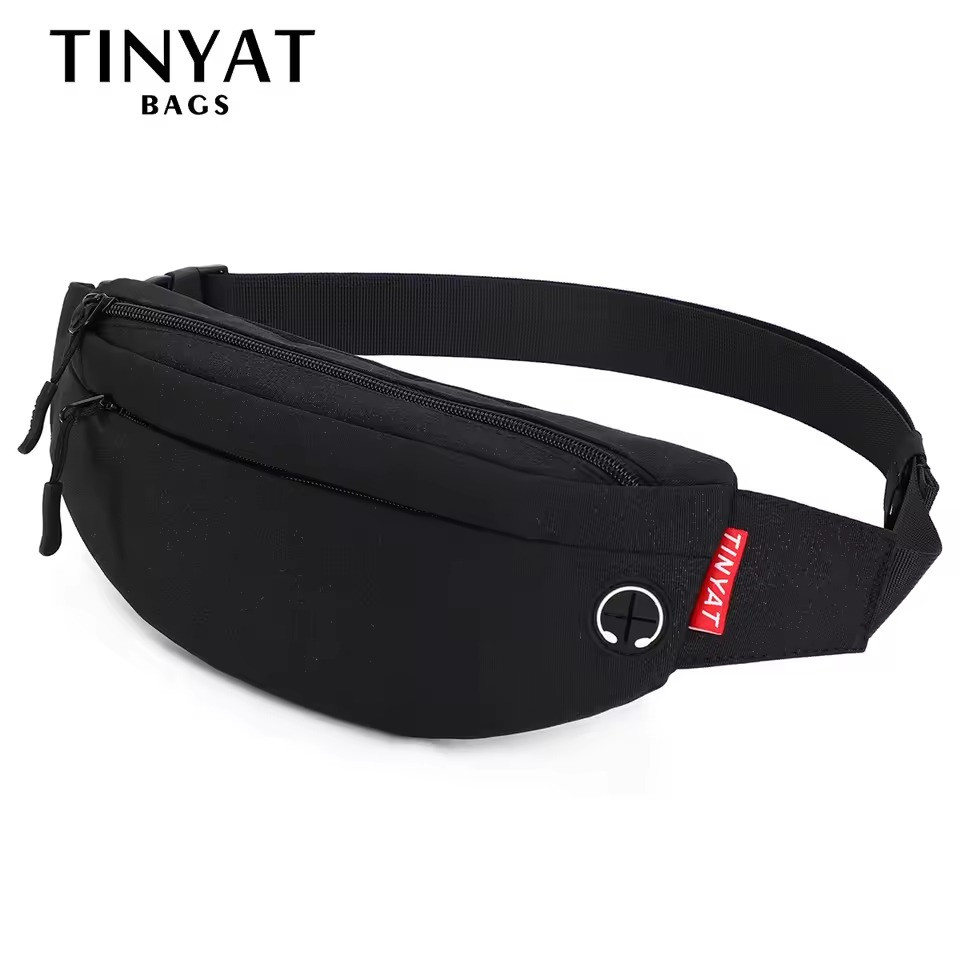 Бананка - сумка на пояс Tinyat, сумка через плече груди, чорна
