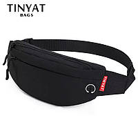 Бананка - сумка на пояс Tinyat, сумка через плече груди, чорна