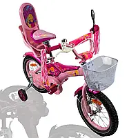 Дитячий Велосипед 18" колеса Racer-girl Сталевий 5-6 роки рожевий