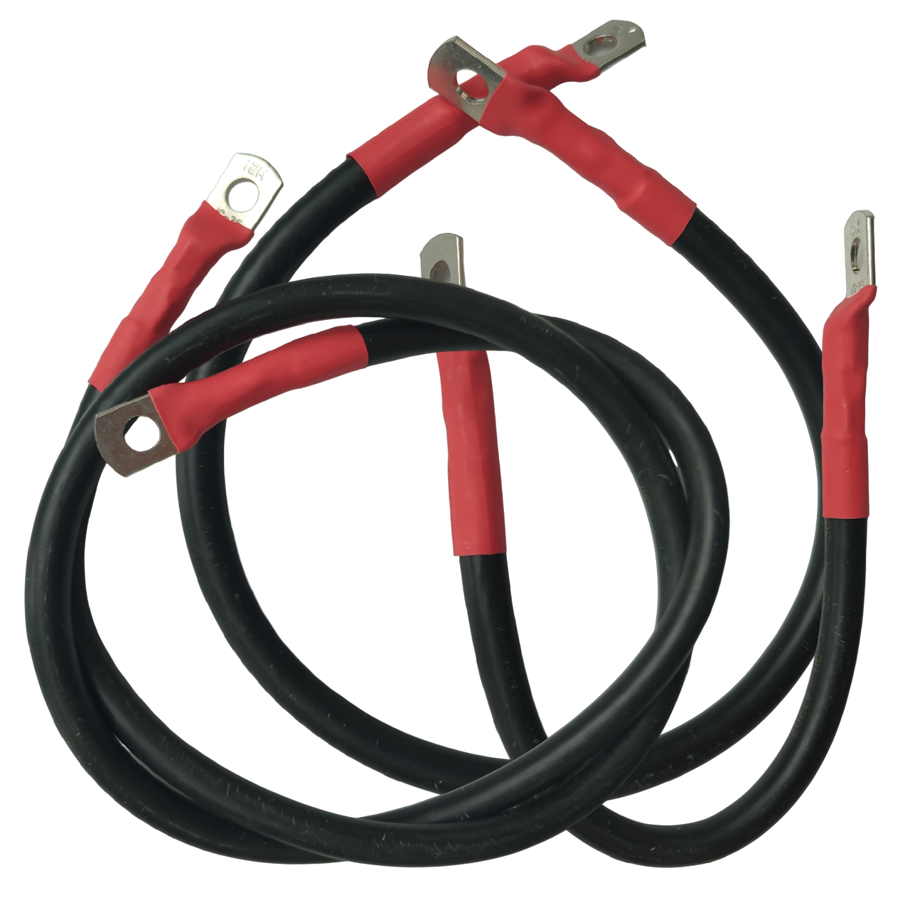 Перемичка для з'єднання АКБ перетин 35мм.кв, 3AWG довжина в асортименті від 30см, мідна ПВ-3 з клемами М8(М10) мідно-луджені