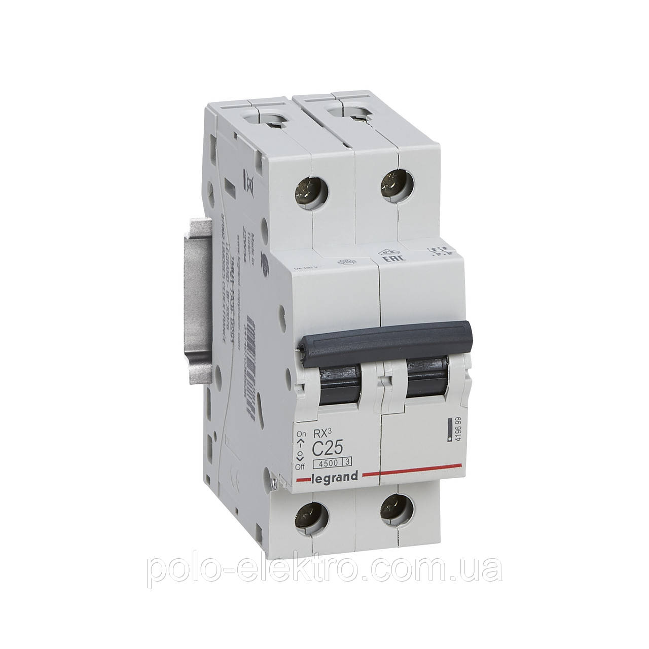 Автоматичний вимикач RX3 2п 25А С 4.5кА Legrand