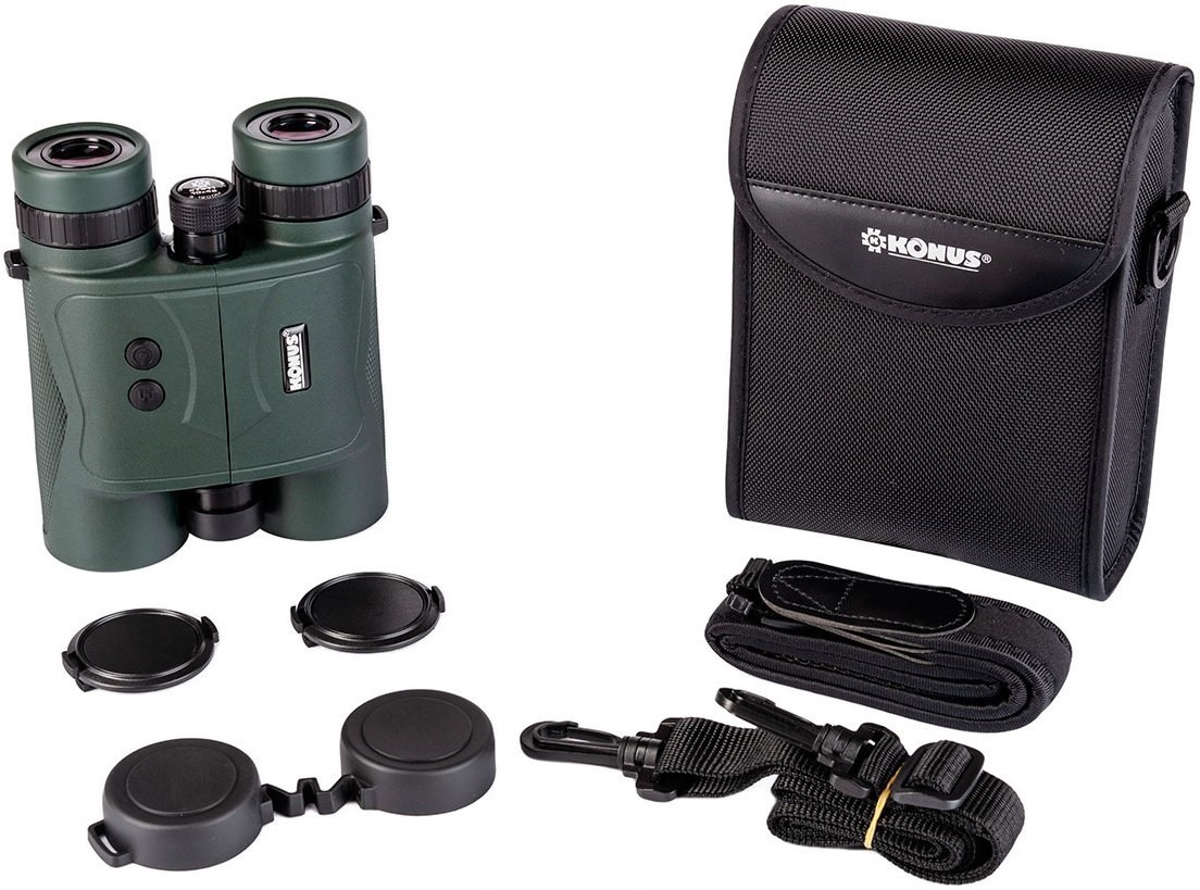 Бінокль-далекомір Konus Konusrange-2 10x42 LRF | Лазерний далекомір до 1200 м | Вологозахищений, Тактичний, Мисливський