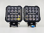 Фара LED квадратна 16 Led chip 12/24V. Широкий промінь + DRL світло-стробоскоп, світло 6500 К, IP67, фото 2