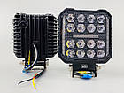 Фара LED квадратна 16 Led chip 12/24V. Широкий промінь + DRL світло-стробоскоп, світло 6500 К, IP67, фото 9