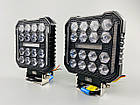Фара LED квадратна 16 Led chip 12/24V. Широкий промінь + DRL світло-стробоскоп, світло 6500 К, IP67, фото 5