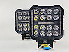 Фара LED квадратна 16 Led chip 12/24V. Широкий промінь + DRL світло-стробоскоп, світло 6500 К, IP67, фото 6