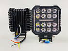 Фара LED квадратна 16 Led chip 12/24V. Широкий промінь + DRL світло-стробоскоп, світло 6500 К, IP67, фото 8