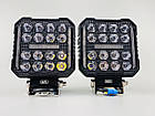 Фара LED квадратна 16 Led chip 12/24V. Широкий промінь + DRL світло-стробоскоп, світло 6500 К, IP67, фото 10