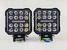 Фара LED квадратна 16 Led chip 12/24V. Широкий промінь + DRL світло-стробоскоп, світло 6500 К, IP67, фото 7