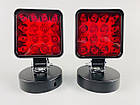 Фара LED квадратна 48 W 12 V 6500 K (16 діодів) (8.4 см х 8.4 см х 2 см) Mini (червоний колір), фото 8