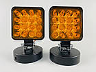Фара LED квадратна 48 W 12 V 6500 K (16 діодів) (8.4 см х 8.4 см х 2 см) Mini (жовтогаряча), фото 7
