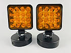 Фара LED квадратна 48 W 12 V 6500 K (16 діодів) (8.4 см х 8.4 см х 2 см) Mini (жовтогаряча), фото 2