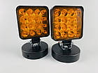 Фара LED квадратна 48 W 12 V 6500 K (16 діодів) (8.4 см х 8.4 см х 2 см) Mini (жовтогаряча), фото 3
