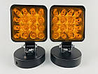Фара LED квадратна 48 W 12 V 6500 K (16 діодів) (8.4 см х 8.4 см х 2 см) Mini (жовтогаряча), фото 4