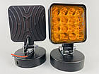 Фара LED квадратна 48 W 12 V 6500 K (16 діодів) (8.4 см х 8.4 см х 2 см) Mini (жовтогаряча), фото 6