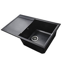 Гранітна мийка Mira KONIA чорний колір 790 х 500 мм