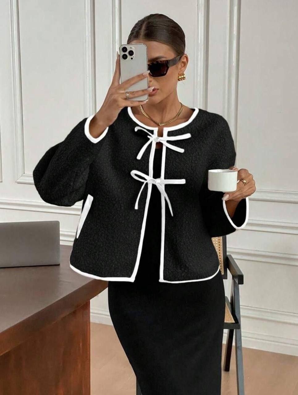 Кроп-пальто жіноче з кашеміру, фото 1