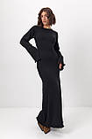В'язане плаття максі з вирізом на спині чорне, фото 5