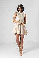 Жіноче коротке коктейльне плаття без рукавів бежеве