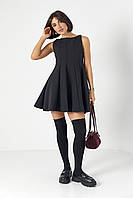 Жіноче коротке коктейльне плаття без рукавів чорне