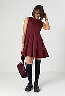 Жіноче коротке коктейльне плаття без рукавів бордо