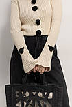 Жіночий укорочений кардиган із рукавами кльош кремовий, фото 4