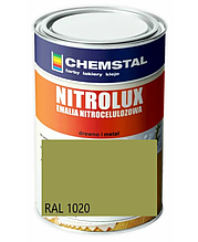 Фарба (нітрофарба) для дерева, ДСП, шпону, фанери матова НЦ Nitroluх, Chemstal, тонується за RAL, RAL 1020