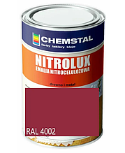 Фарба (нітрофарба) для дерева, ДСП, шпону, фанери матова НЦ Nitroluх, Chemstal, тонується за RAL, RAL  4002