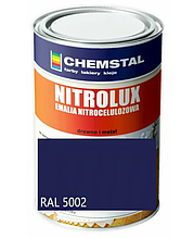 Фарба (нітрофарба) для дерева, ДСП, шпону, фанери матова НЦ Nitroluх, Chemstal, тонується за RAL, RAL 5002
