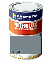 Фарба (нітрофарба) для дерева, ДСП, шпону, фанери матова НЦ Nitroluх, Chemstal, тонується за RAL, RAL 7000
