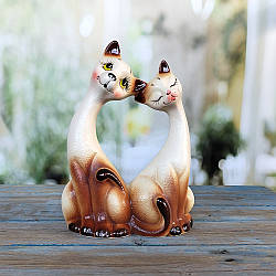 Статуетка Закохані коти 34 см кераміка - подарунок на 14 лютого