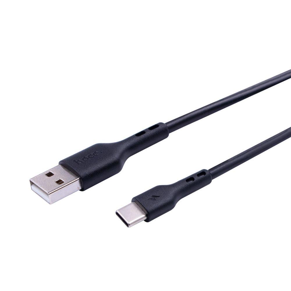 Кабель USB Hoco DU26 Long 8mm Plug Type-C 3A 1m Чорний