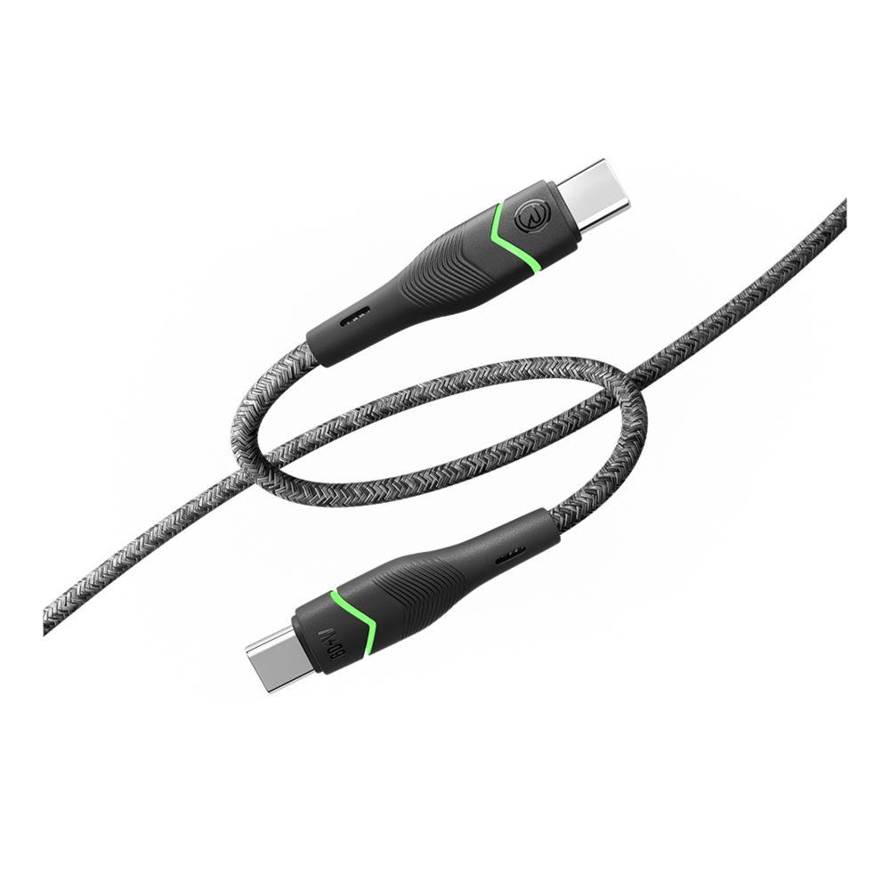 Кабель USB Ridea RC-RL15 RGB Light Type-C to Type-C 60W 1.2m Чорний