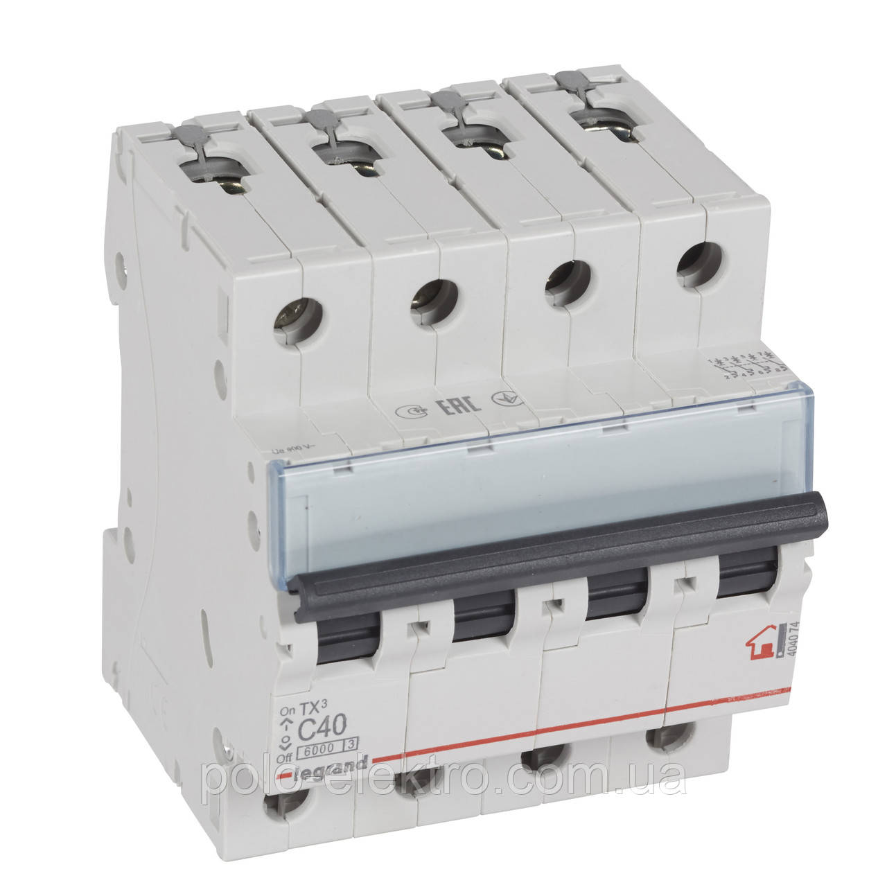 Автоматичний вимикач Tx3 C 40a 4п 6ka Legrand