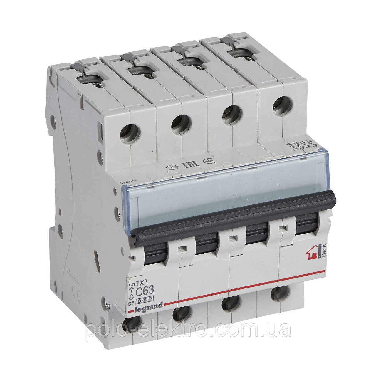 Автоматичний вимикач Tx3 C 63a 4п 6ka Legrand