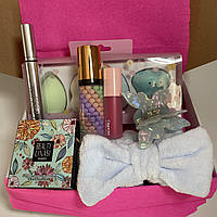 Подарунковий бокс із косметикою й аксесуарами для макіяжу, Набір косметики для макіяжу Блакитної