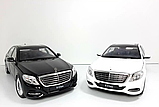 Модель авто 1/24 автомобіль Mercedes Benz S-Class, чорний. Металеві, гумові колеса, фото 2